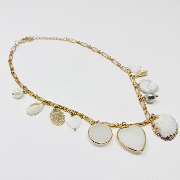 Shell, stone and Gold Chain Necklace from Nakamol by Anthropologie. - Picture 3 of 7